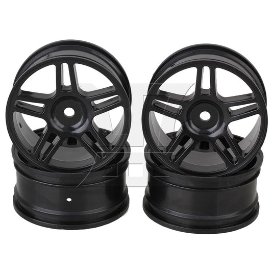 BQLZR 4xRC1:10 On-road&Drift Car Plastic Star Wheel Rim with Hole Drive Hex 12mm Black