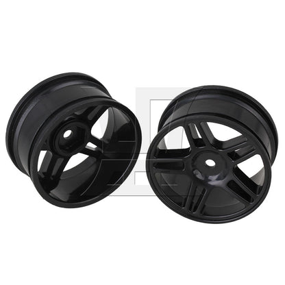 BQLZR 4xRC1:10 On-road&Drift Car Plastic Star Wheel Rim with Hole Drive Hex 12mm Black