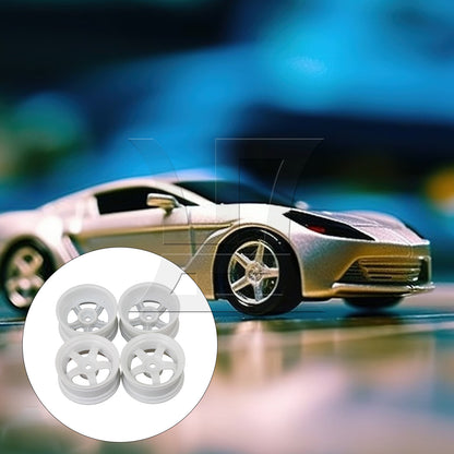 BQLZR 4pcs RC1:10 On-Road&Drift CarPlastic Wheel Rim with 5Spoke 52mm Dia White