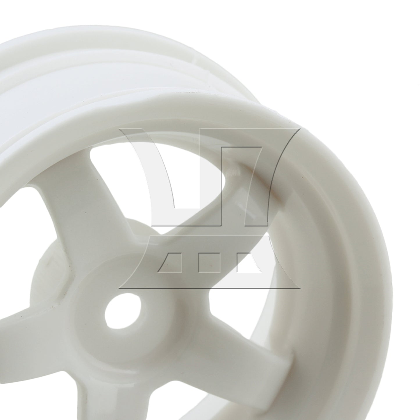 BQLZR 4pcs RC1:10 On-Road&Drift CarPlastic Wheel Rim with 5Spoke 52mm Dia White