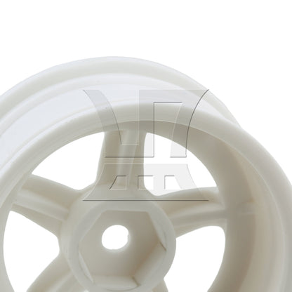 BQLZR 4pcs RC1:10 On-Road&Drift CarPlastic Wheel Rim with 5Spoke 52mm Dia White