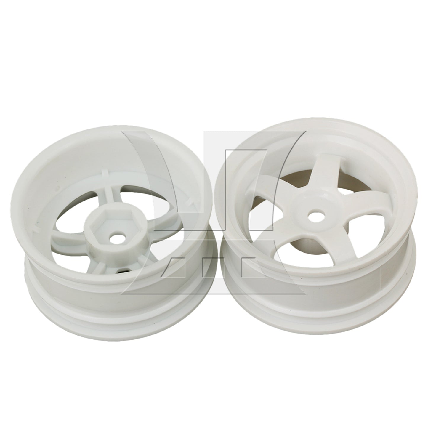 BQLZR 4pcs RC1:10 On-Road&Drift CarPlastic Wheel Rim with 5Spoke 52mm Dia White
