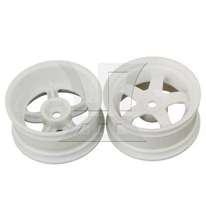 BQLZR 4pcs RC1:10 On-Road&Drift CarPlastic Wheel Rim with 5Spoke 52mm Dia White