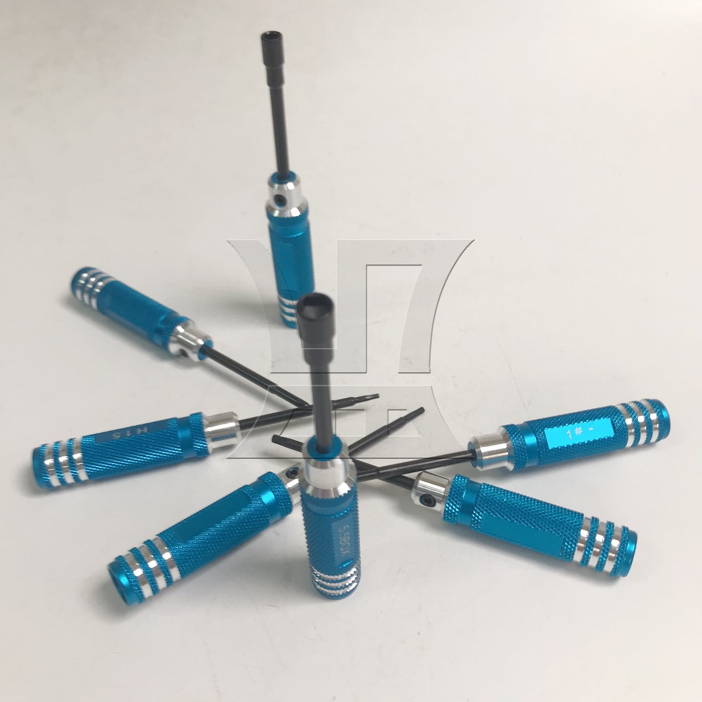 BQLZR Blue T10003 Aluminum Hex Screwdrivers Key Driver for RC Car 7 in A Set