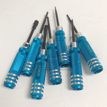 BQLZR Blue T10003 Aluminum Hex Screwdrivers Key Driver for RC Car 7 in A Set