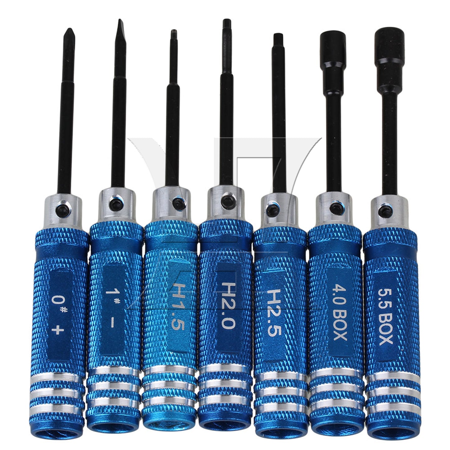 BQLZR Blue T10003 Aluminum Hex Screwdrivers Key Driver for RC Car 7 in A Set