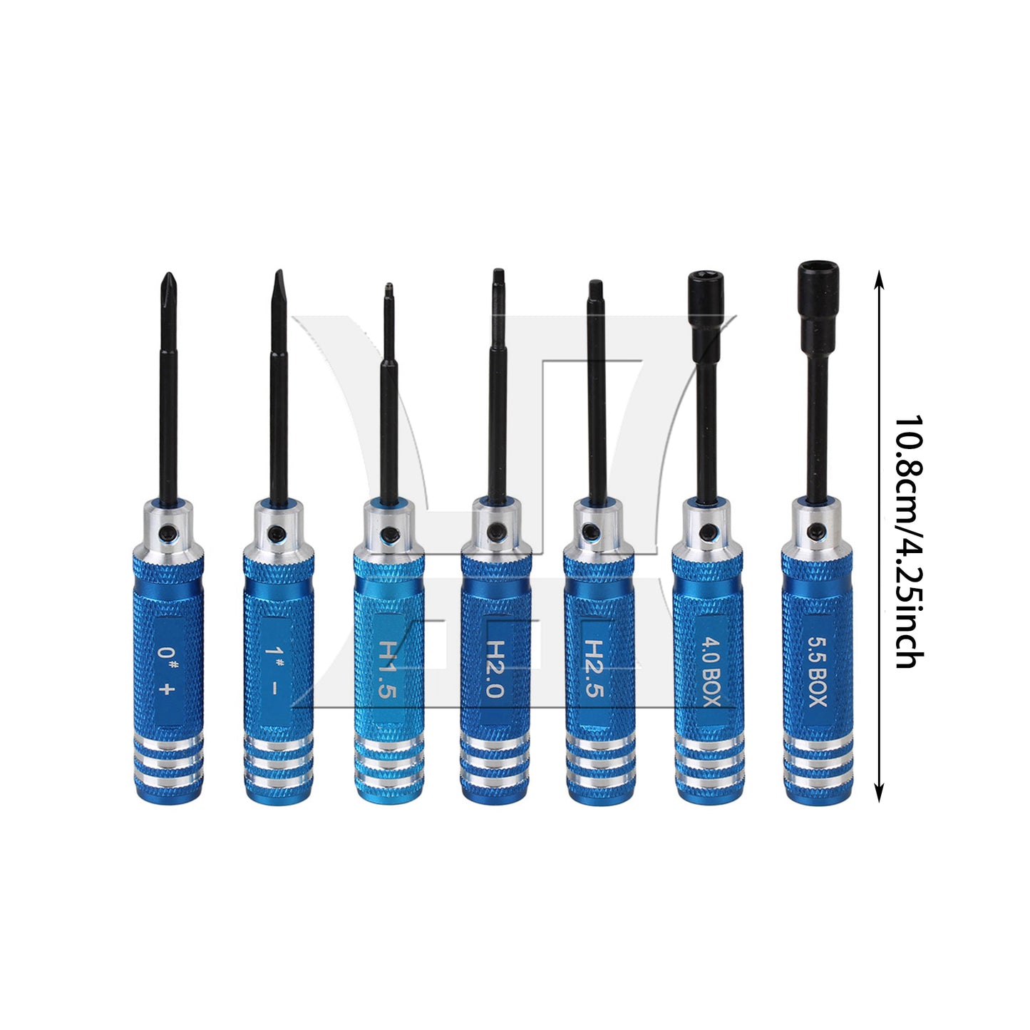 BQLZR Blue T10003 Aluminum Hex Screwdrivers Key Driver for RC Car 7 in A Set