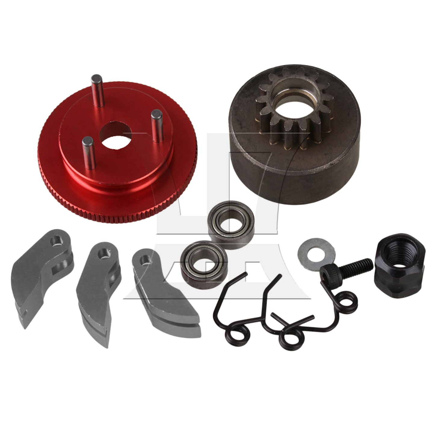 BQLZR Red D10201 Aluminum Upgrade Flywheel with Clutch Set For RC1:8 Model Car 10 in 1
