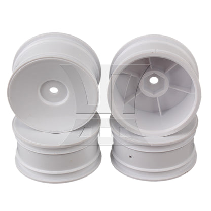 BQLZR RC1:10 On-road Fish Pattern Rubber Tires & Smooth Flat White Wheel Rims