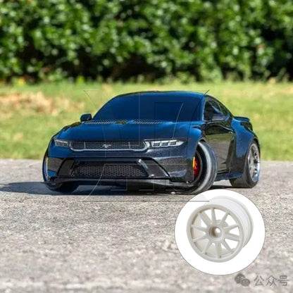 BQLZR White Plastic 10-Spoke Wheel Rims for RC1:10 On-Road Car & Drift Car Set of 4