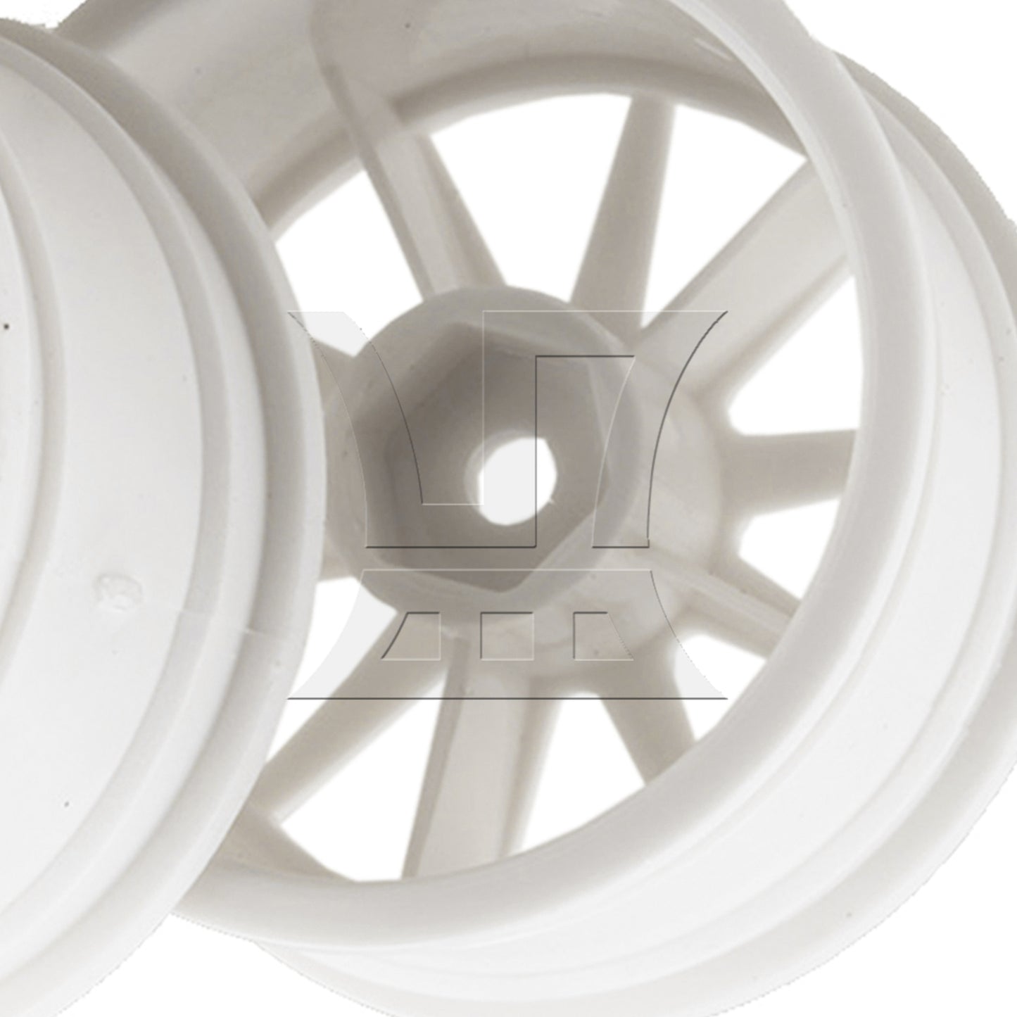 BQLZR White Plastic 10-Spoke Wheel Rims for RC1:10 On-Road Car & Drift Car Set of 4