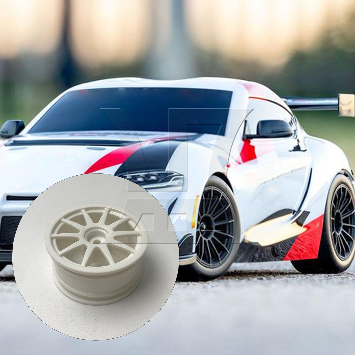 BQLZR White Plastic 10-Spoke Wheel Rims for RC1:10 On-Road Car & Drift Car Set of 4