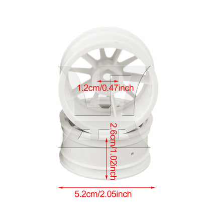 BQLZR White Plastic 10-Spoke Wheel Rims for RC1:10 On-Road Car & Drift Car Set of 4
