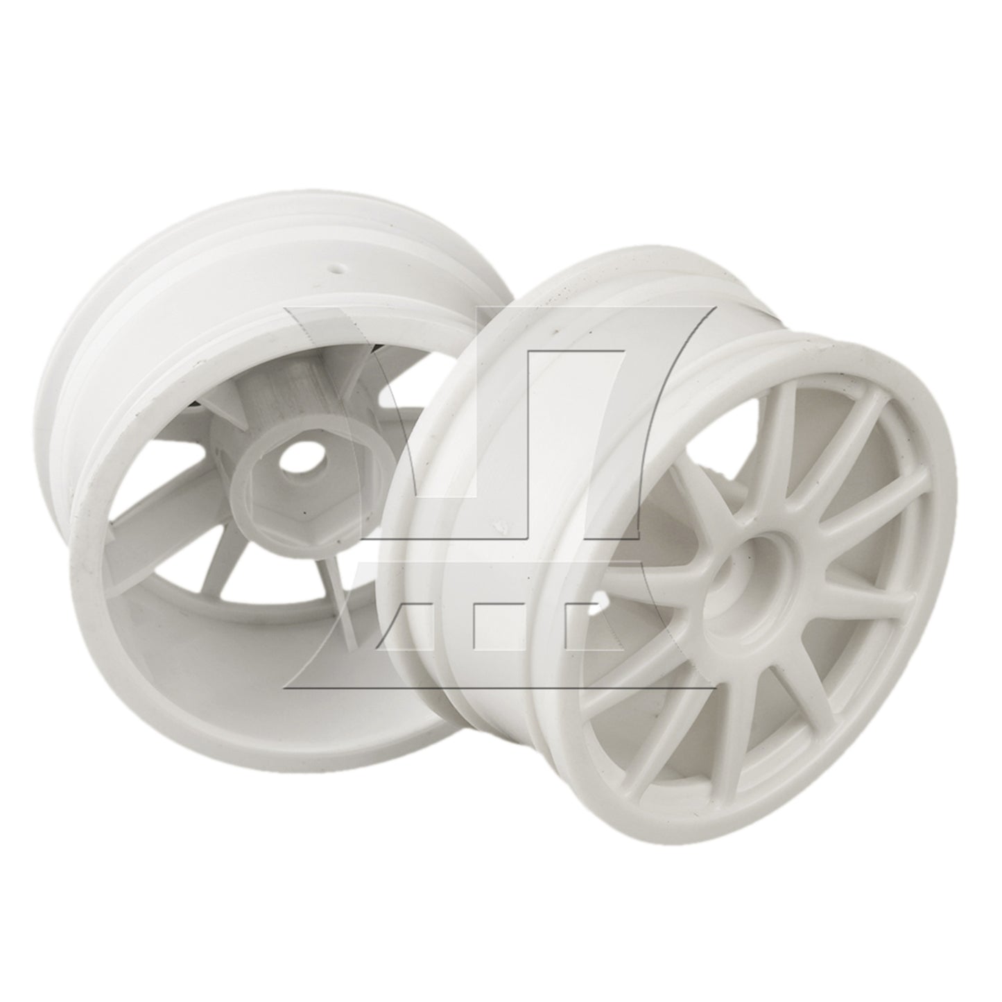 BQLZR White Plastic 10-Spoke Wheel Rims for RC1:10 On-Road Car & Drift Car Set of 4