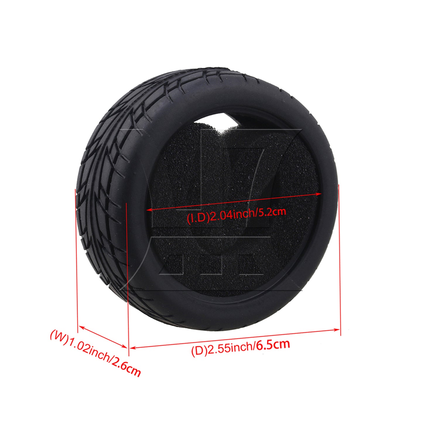 BQLZR 4pcs RC 1:10 On-Road Racing Car Flame Pattern Rubber Tyre Black RC Tire