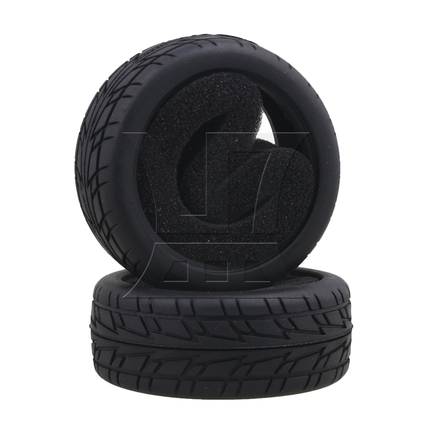 BQLZR 4pcs RC 1:10 On-Road Racing Car Flame Pattern Rubber Tyre Black RC Tire
