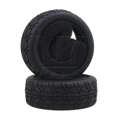 BQLZR 4pcs RC 1:10 On-Road Racing Car Flame Pattern Rubber Tyre Black RC Tire