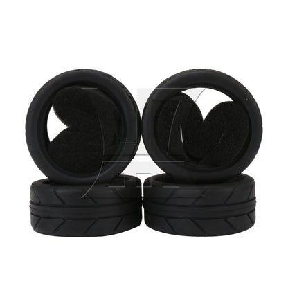 BQLZR  RC 1:10 Rubber Black Tire Tyre for On Road Car 2.56inch OD