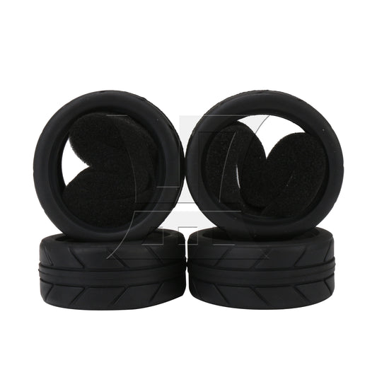 BQLZR  RC 1:10 Rubber Black Tire Tyre for On Road Car 2.56inch OD