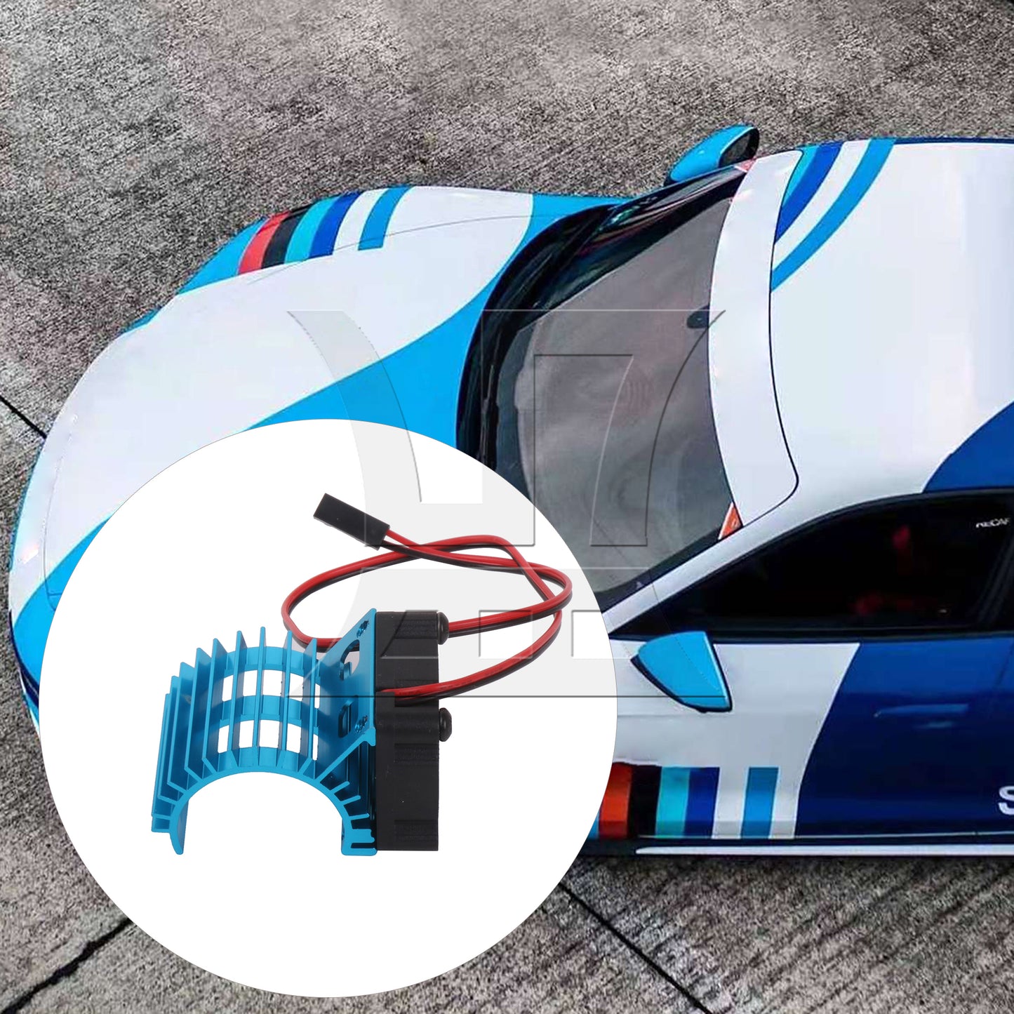 BQLZR Blue Aluminum 308006 Heat Sink Stock 380 Motor Cooling Fan for RC Car