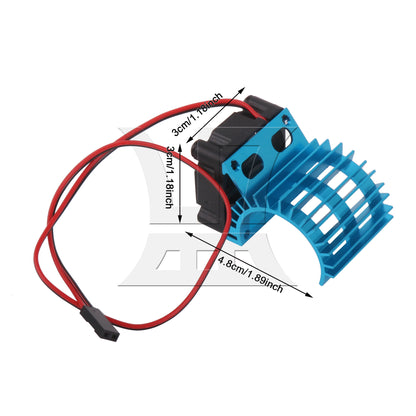 BQLZR Blue Aluminum 308006 Heat Sink Stock 380 Motor Cooling Fan for RC Car
