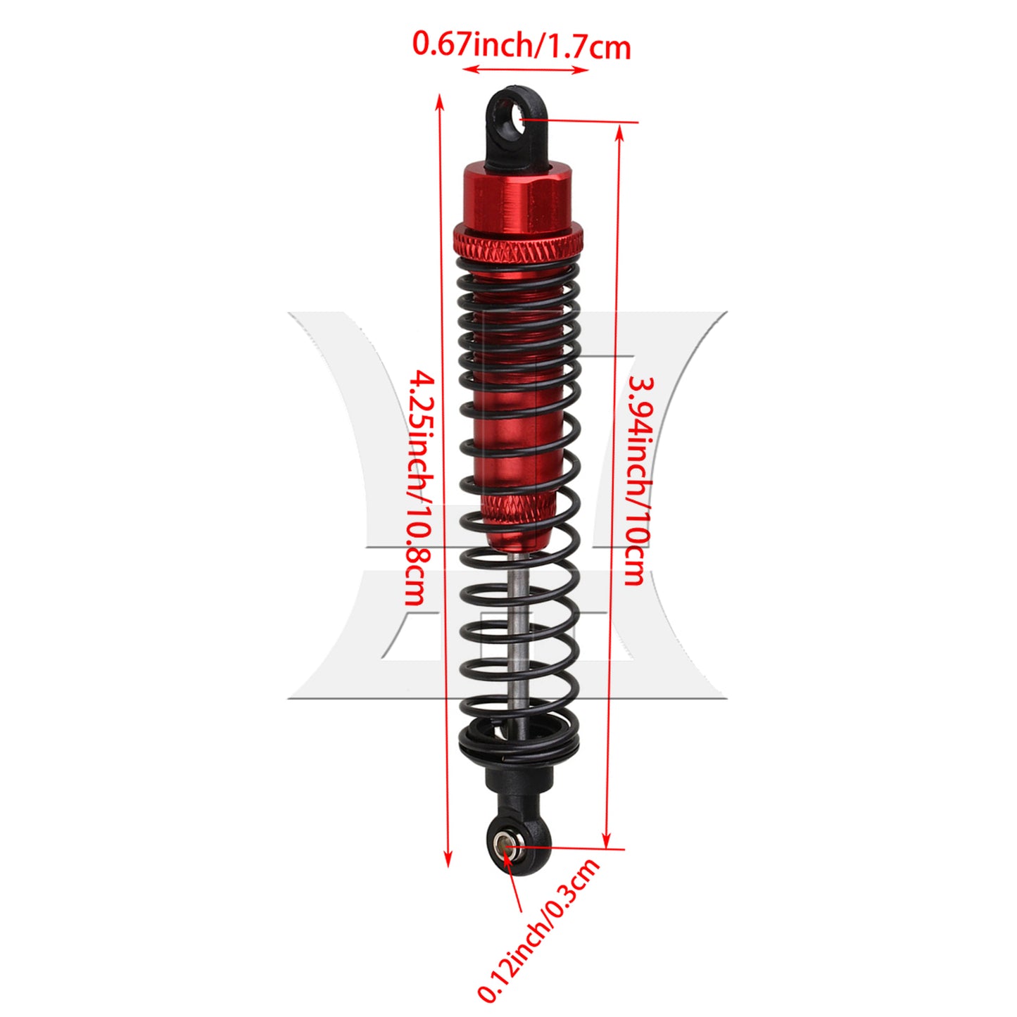 BQLZR 2pcs F108004R Upgrade Parts Red RC 1:10 Alloy Shock Absorber for Largefoot Car