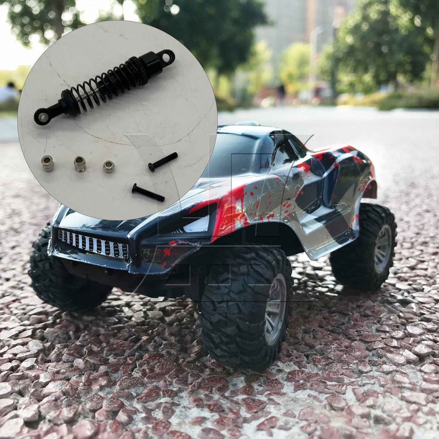 BQLZR 2x Black 68mm Length 15mm Width Alloy A285004BL Shock Absorber for RC 1:16 Car