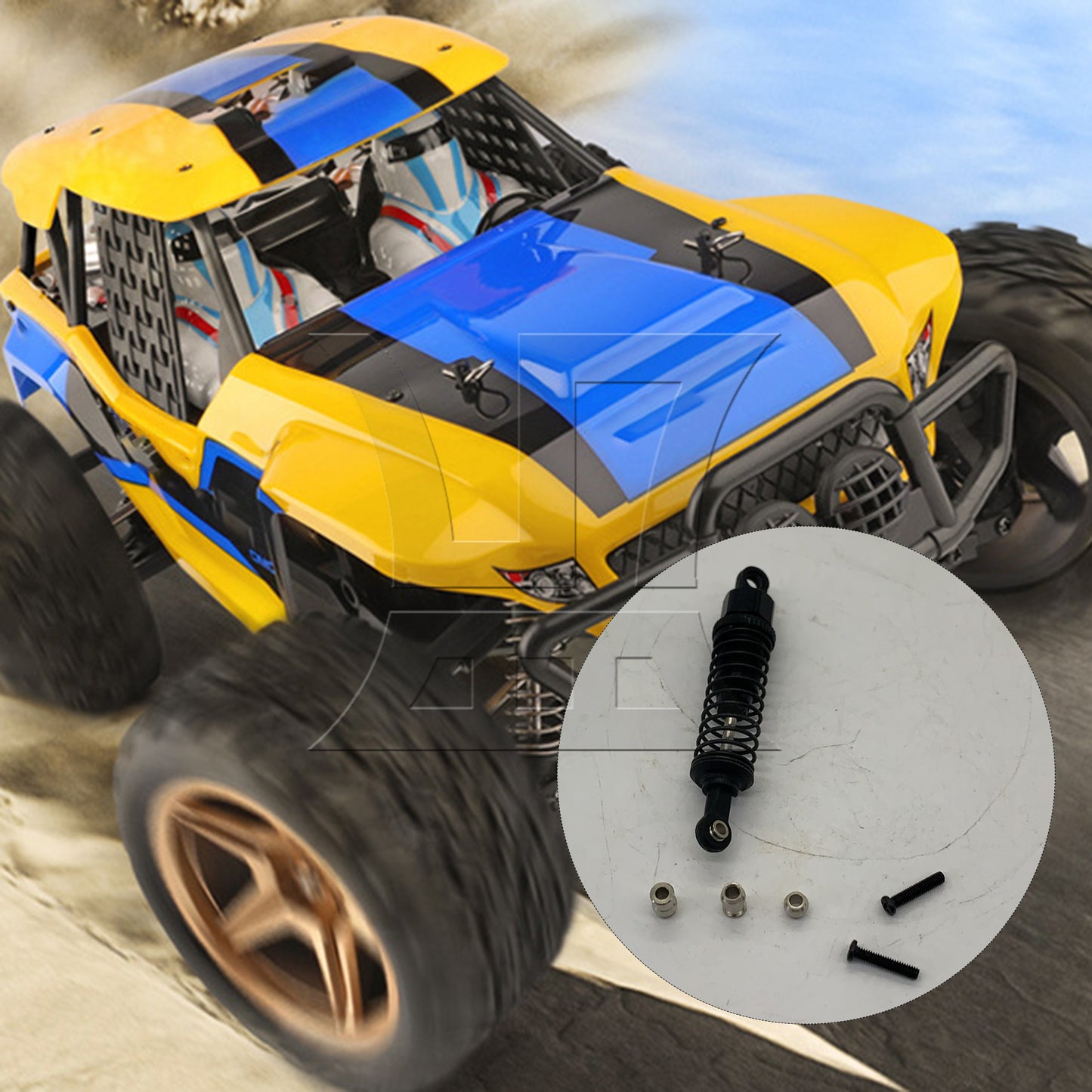 BQLZR 2x Black 68mm Length 15mm Width Alloy A285004BL Shock Absorber for RC 1:16 Car