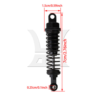 BQLZR 2x Black 68mm Length 15mm Width Alloy A285004BL Shock Absorber for RC 1:16 Car