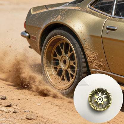 BQLZR 4pcs Golden Upgrade Aluminum Wheel Rims Y-Shape for RC1:10 On Road Racing Car