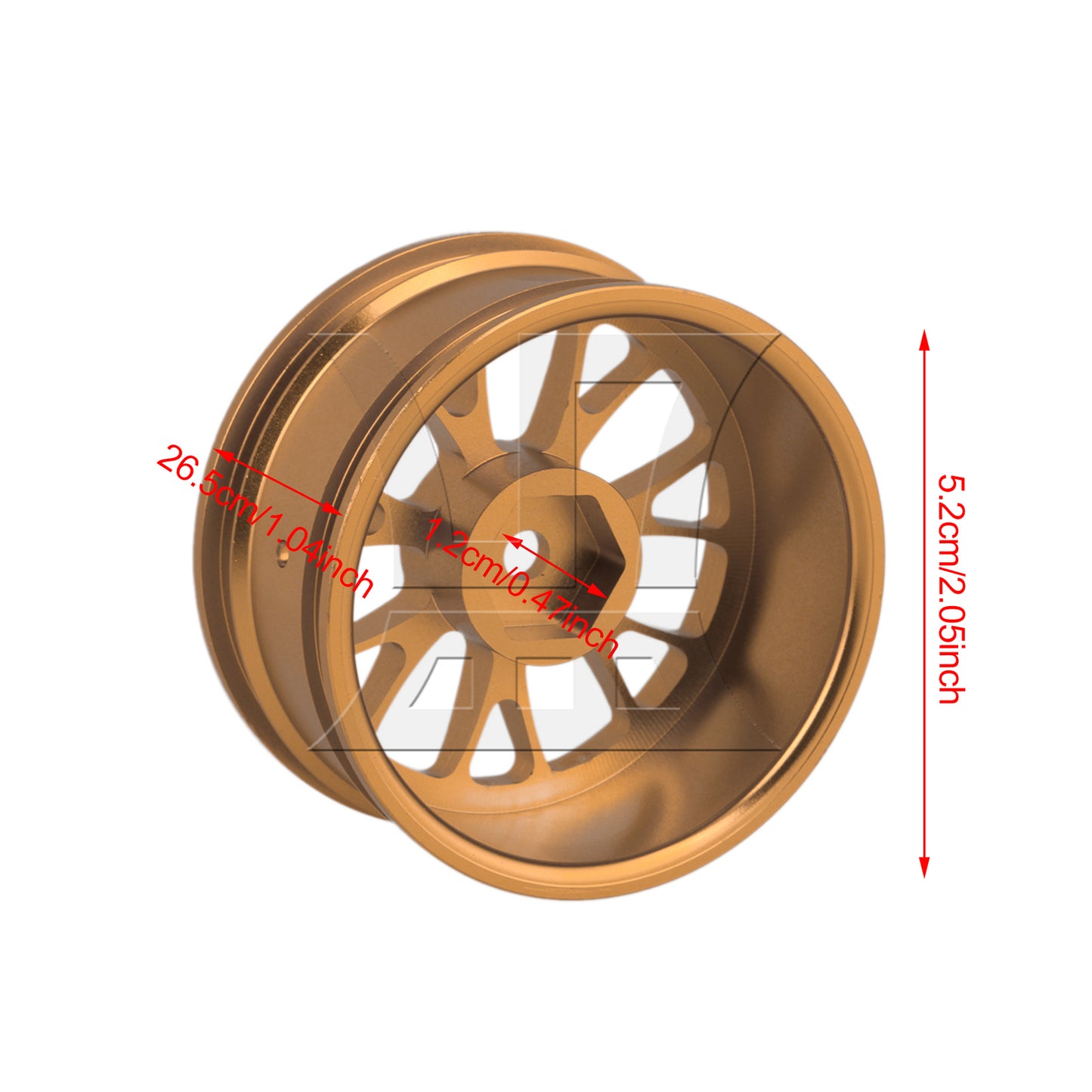 BQLZR 4pcs Golden Upgrade Aluminum Wheel Rims Y-Shape for RC1:10 On Road Racing Car