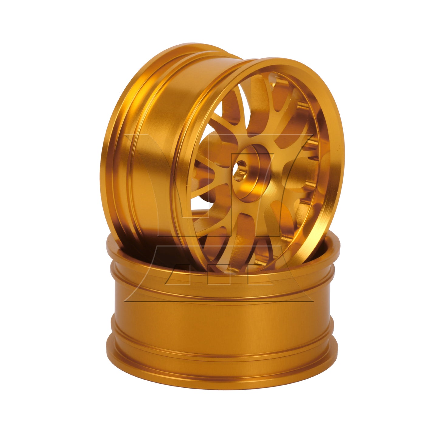 BQLZR 4pcs Golden Upgrade Aluminum Wheel Rims Y-Shape for RC1:10 On Road Racing Car