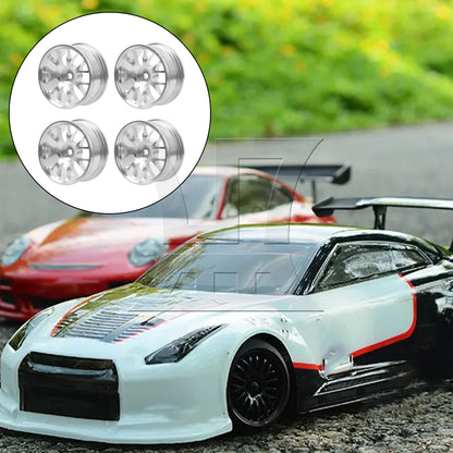 BQLZR Silver Alloy Upgrade Wheel Rims Y-Shape for RC1:10 On Road Car & Drift Car