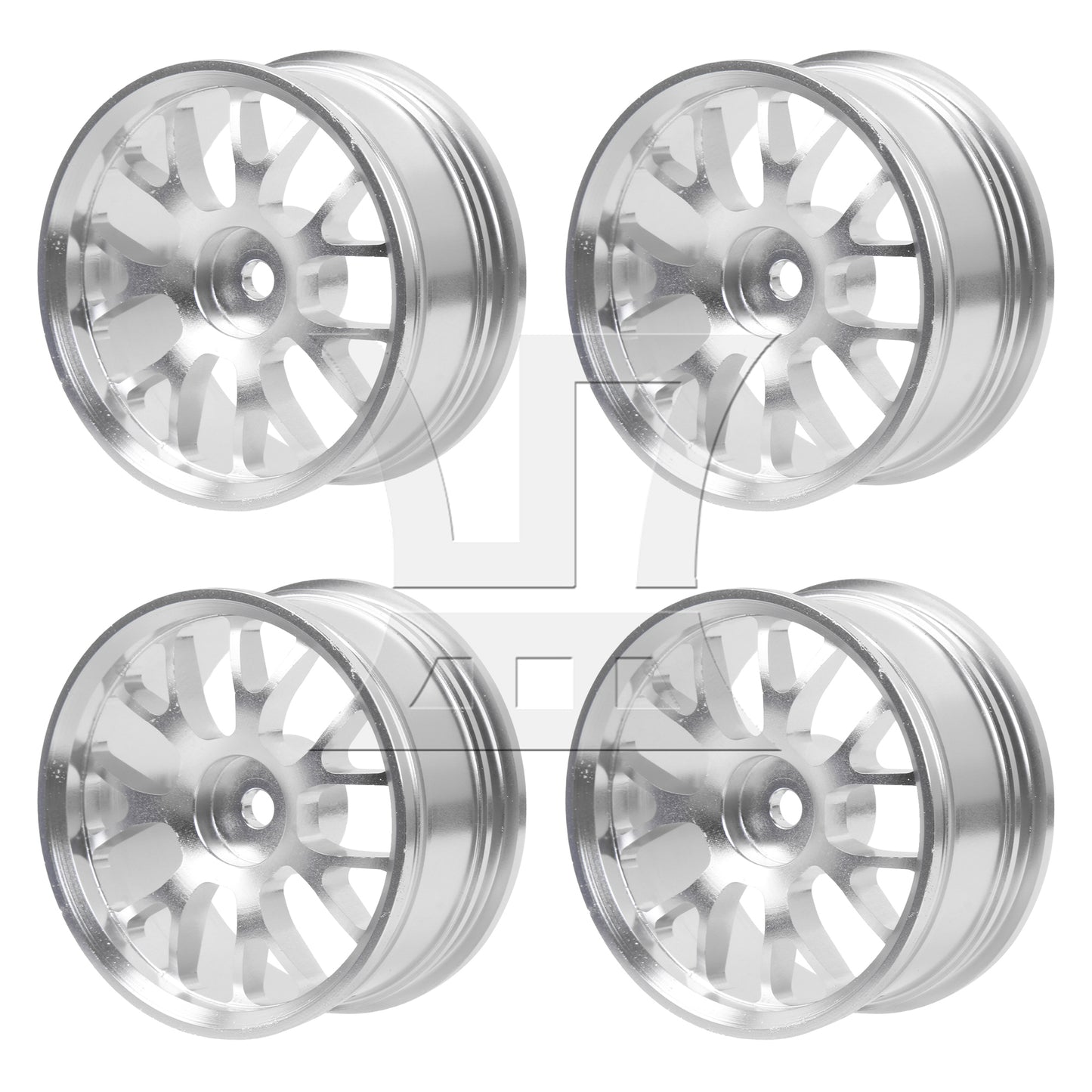 BQLZR Silver Alloy Upgrade Wheel Rims Y-Shape for RC1:10 On Road Car & Drift Car