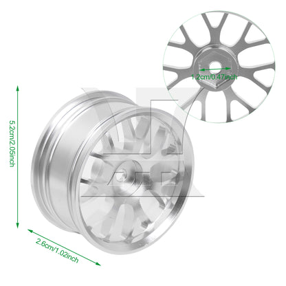 BQLZR Silver Alloy Upgrade Wheel Rims Y-Shape for RC1:10 On Road Car & Drift Car