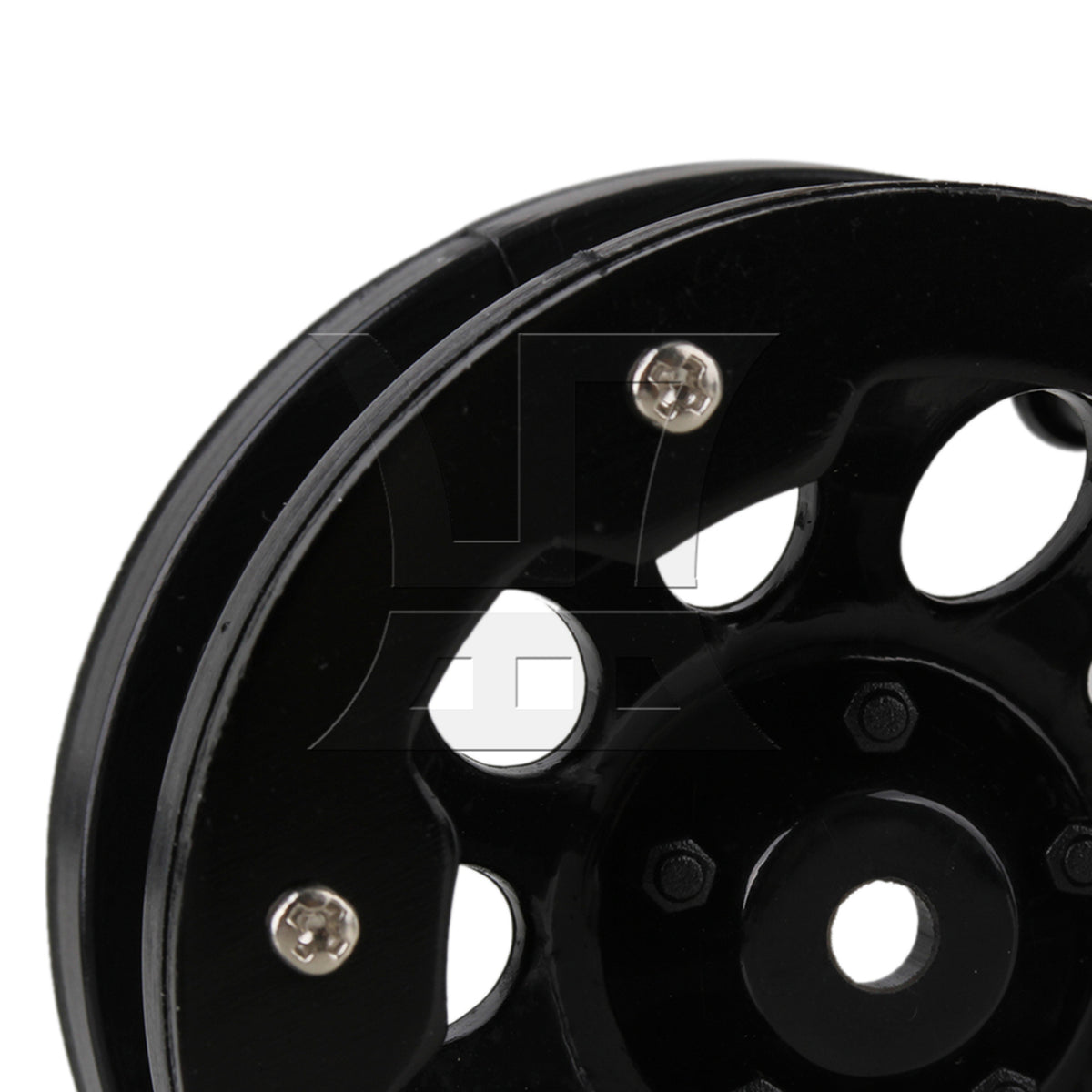 BQLZR 4pcs Plastic 10 Hole Wheel Rim Alloy Beadlock for RC1:10 Rock Crawler Black