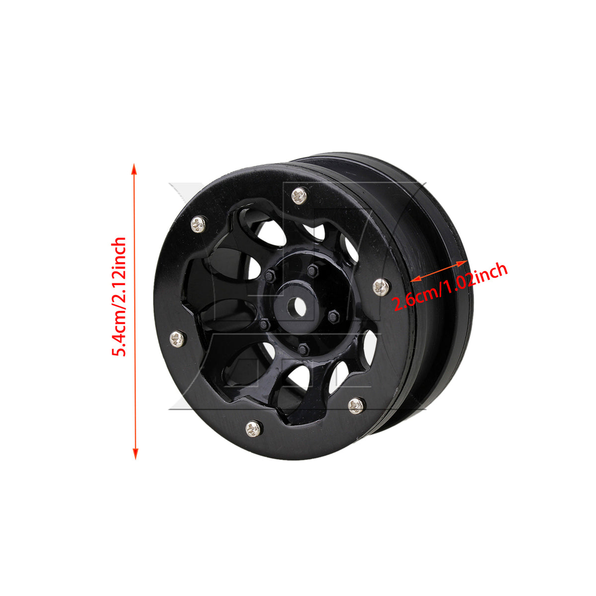 BQLZR 4pcs Plastic 10 Hole Wheel Rim Alloy Beadlock for RC1:10 Rock Crawler Black