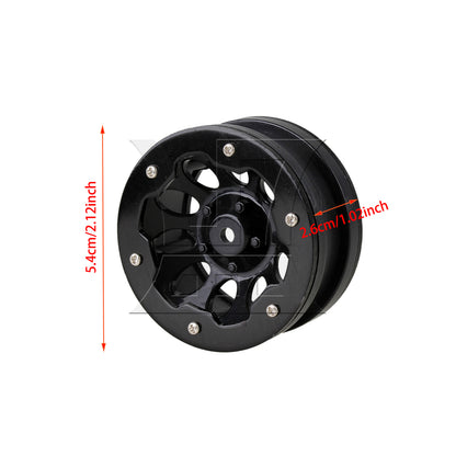 BQLZR 4pcs Plastic 10 Hole Wheel Rim Alloy Beadlock for RC1:10 Rock Crawler Black