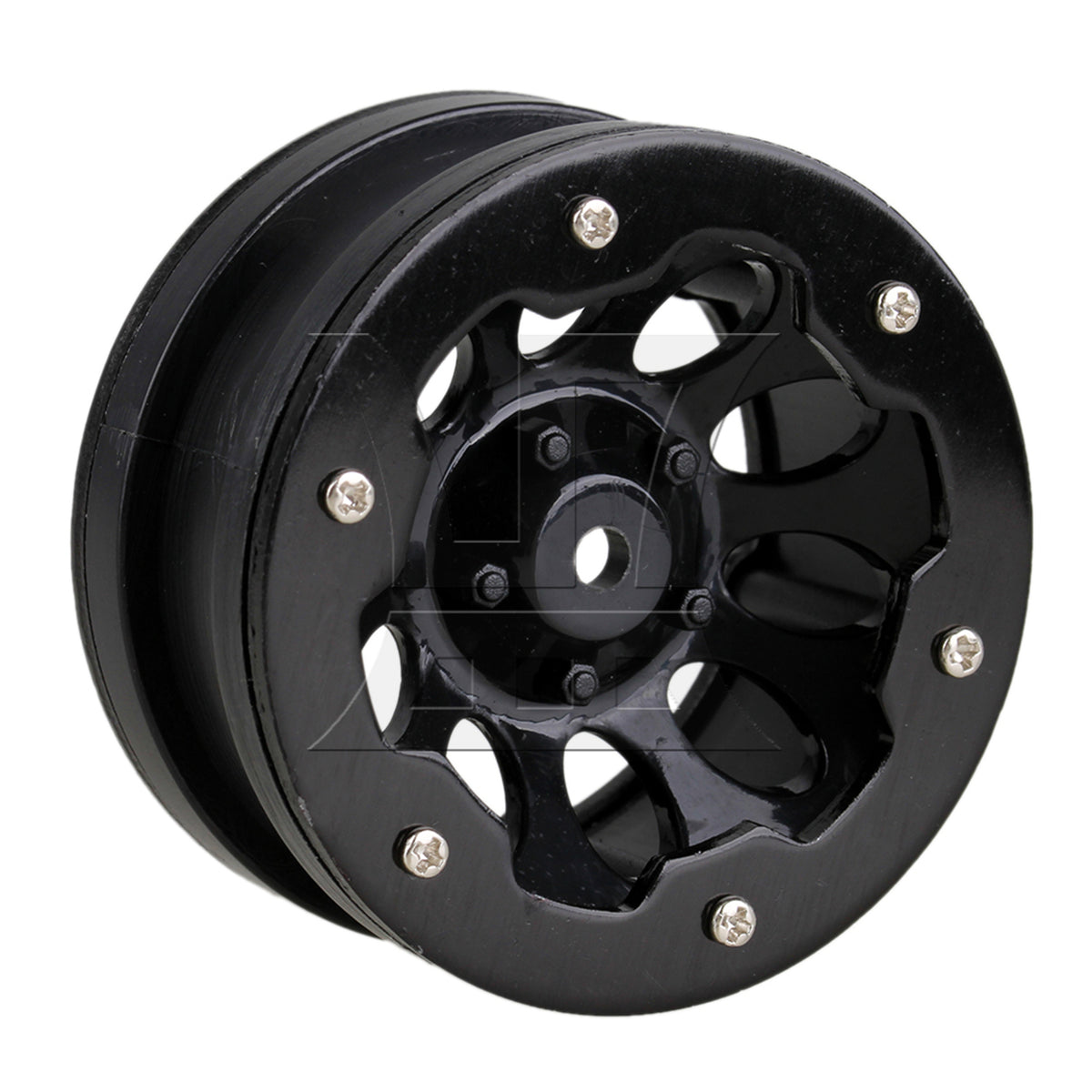 BQLZR 4pcs Plastic 10 Hole Wheel Rim Alloy Beadlock for RC1:10 Rock Crawler Black