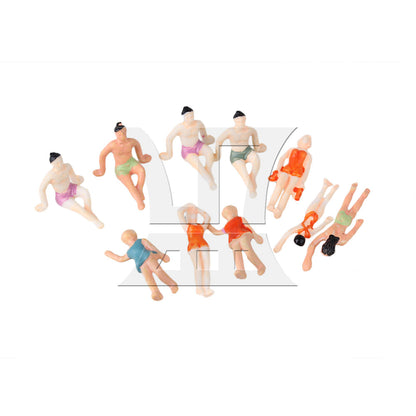 BQLZR 20 Pieces UnPainted Miniature 1:75 Swimming People Model Multicolor