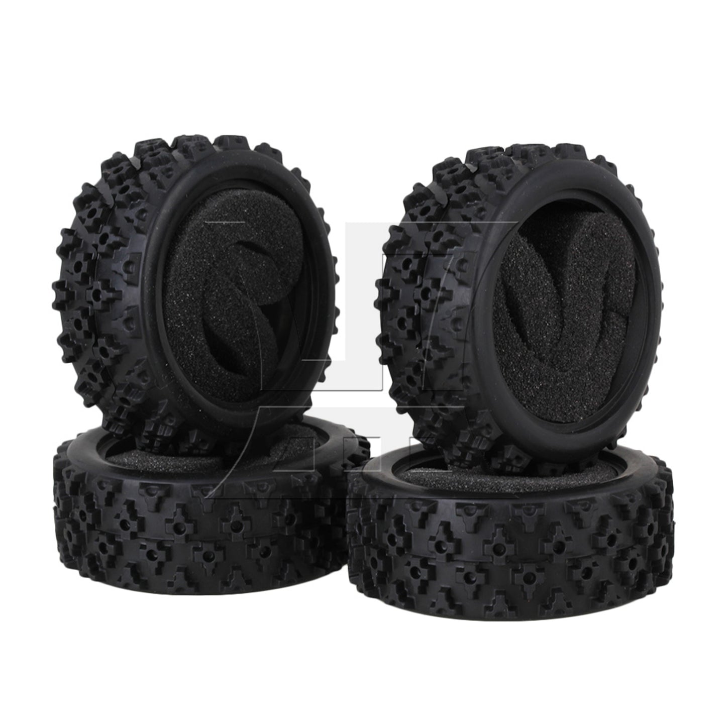 BQLZR 4xRC1:10 On-road Car Flower Pattern Rubber Tyre+Titanium Y-Shape Alloy Wheel Rim