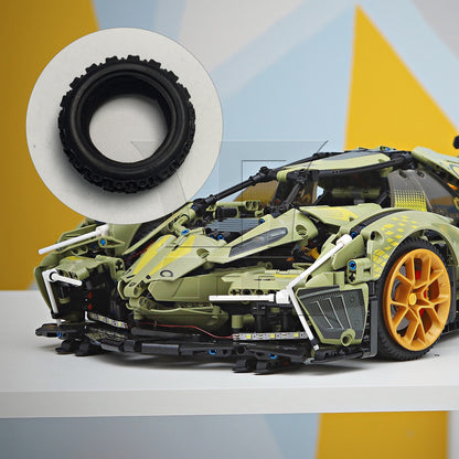 BQLZR 4xRC1:10 On-road Car Flower Pattern Rubber Tyre+Titanium Y-Shape Alloy Wheel Rim