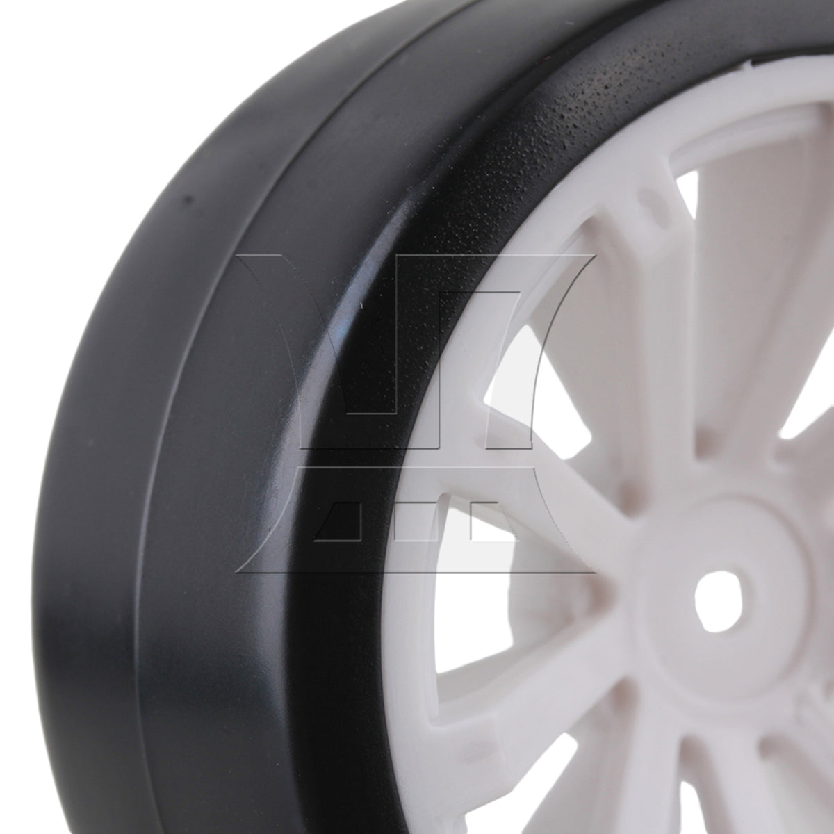 BQLZR 4pcs RC1:10 On Road Car 10 Spoke White Wheel Rims + Black Drift Tyres BQLZR