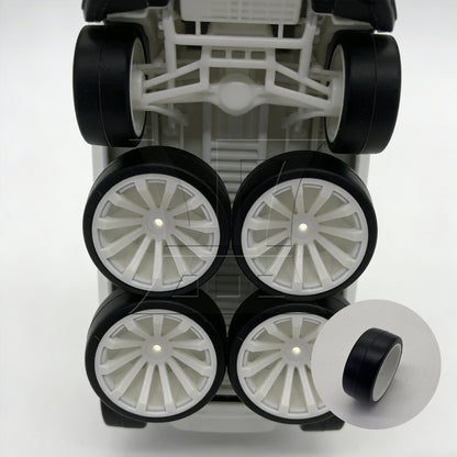 BQLZR 4pcs RC1:10 On Road Car 10 Spoke White Wheel Rims + Black Drift Tyres BQLZR