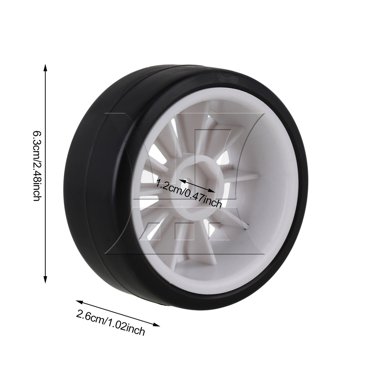 BQLZR 4pcs RC1:10 On Road Car 10 Spoke White Wheel Rims + Black Drift Tyres BQLZR