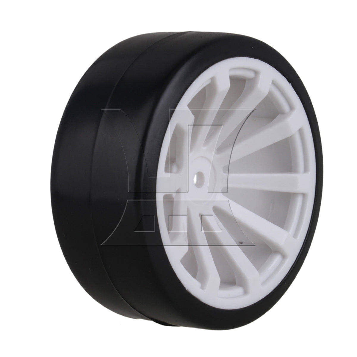 BQLZR 4pcs RC1:10 On Road Car 10 Spoke White Wheel Rims + Black Drift Tyres BQLZR