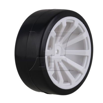 BQLZR 4pcs RC1:10 On Road Car 10 Spoke White Wheel Rims + Black Drift Tyres BQLZR