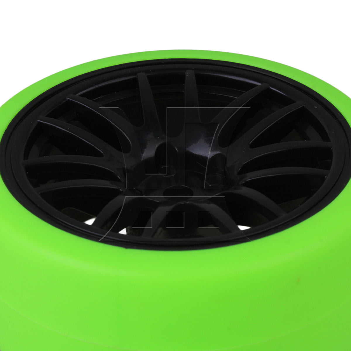 BQLZR 4pcs BQLZR RC1:10 On Road Car Black 14 Spoke Wheel Rims + Green Drift Tyres