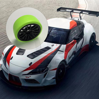 BQLZR 4pcs BQLZR RC1:10 On Road Car Black 14 Spoke Wheel Rims + Green Drift Tyres