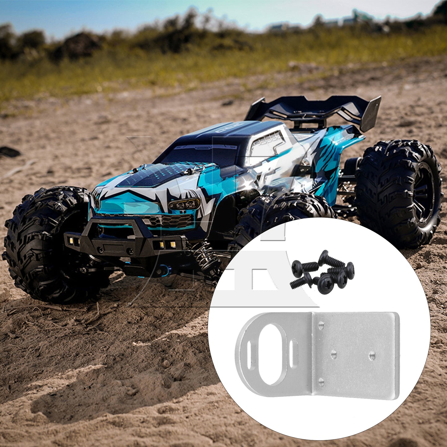 BQLZR Silver Aluminum Alloy RC1:18 380 390 Motor Adjustable Mount Bracket A580051